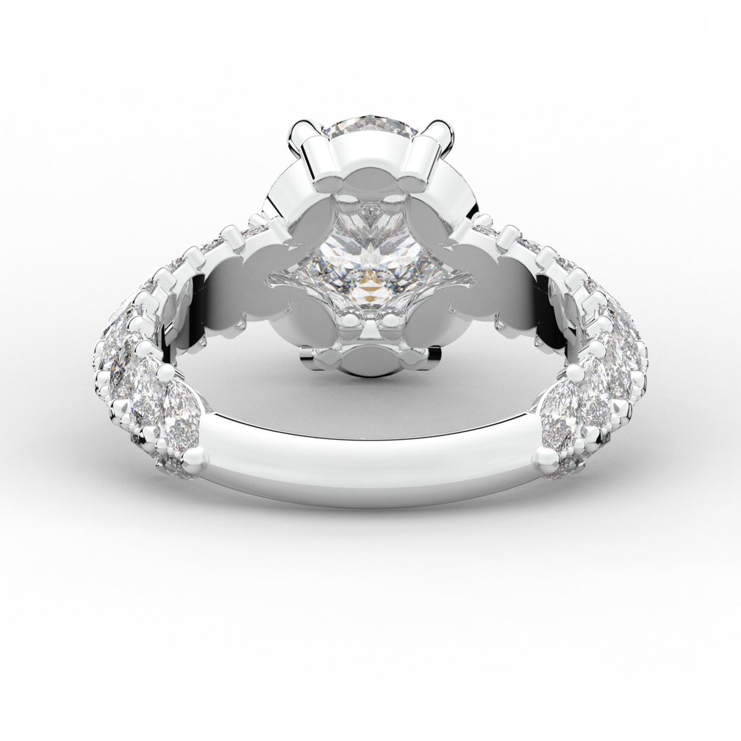 3.10CT.TW OVAL LAB DIAMOND HALO ENGAGEMENT RING - Nazarelle