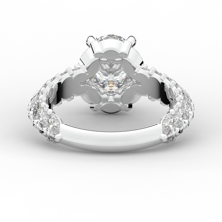 3.10CT.TW OVAL LAB DIAMOND HALO ENGAGEMENT RING - Nazarelle