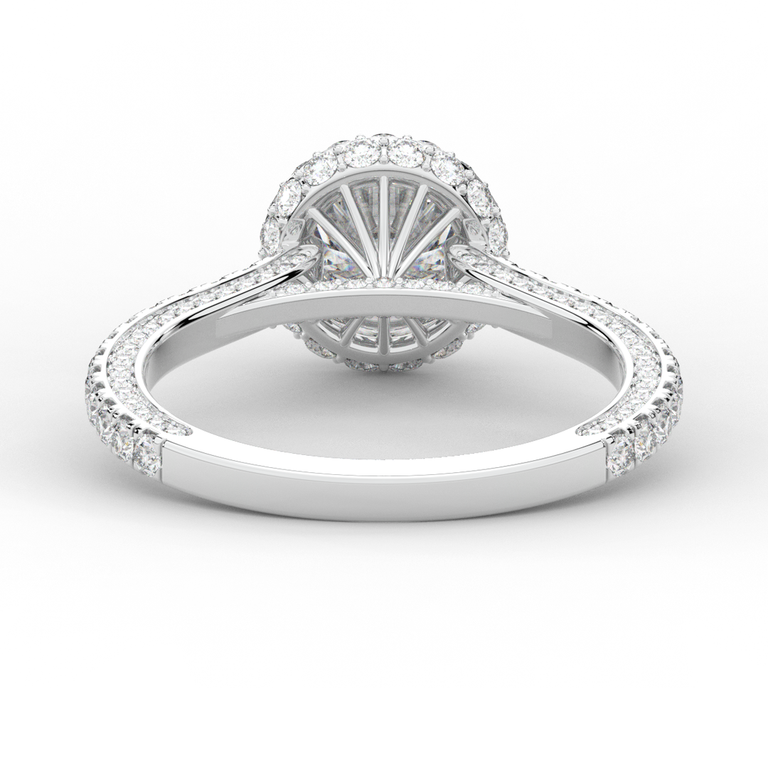 1.90CT.TW ROUND LAB DIAMOND HALO ENGAGEMENT RING - Nazarelle