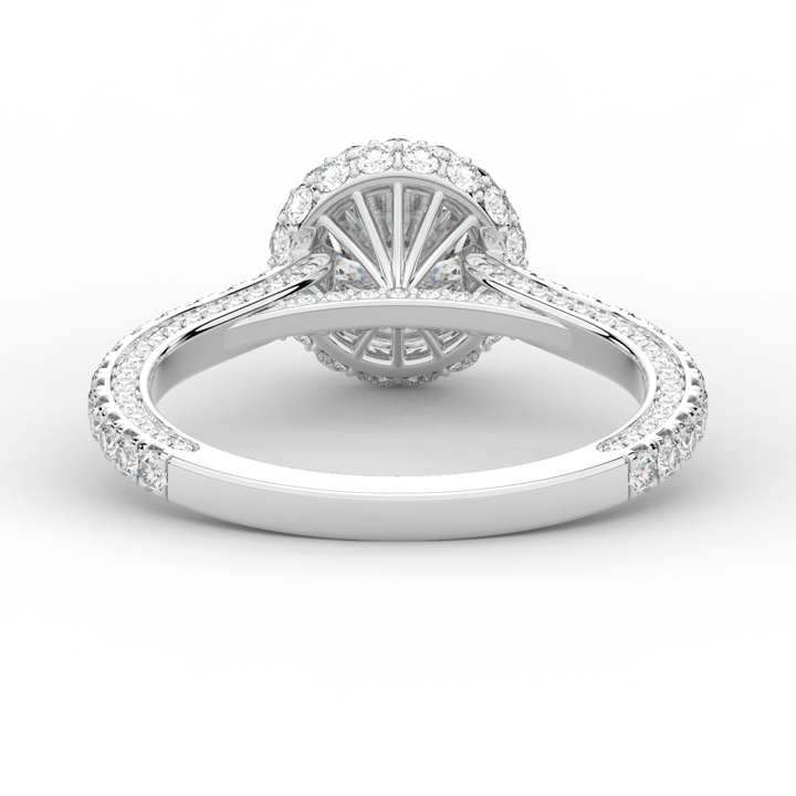 1.90CT.TW ROUND LAB DIAMOND HALO ENGAGEMENT RING - Nazarelle