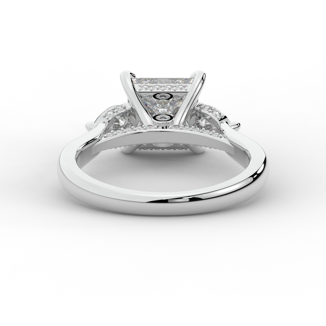 2.40CT.TW PRINCESS LAB DIAMOND 3 STONE ENGAGEMENT RING - Nazarelle