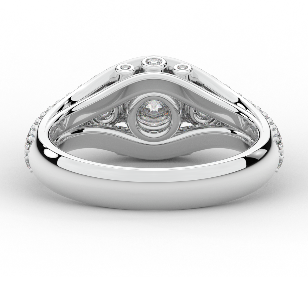 1.90CT.TW ROUND LAB DIAMOND THREE STONE ENGAGEMENT RING - Nazarelle