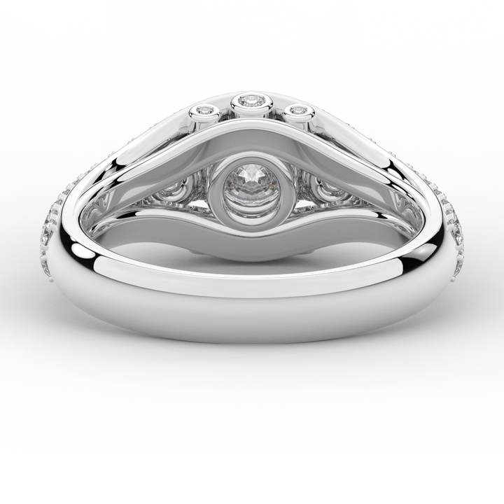 1.90CT.TW ROUND LAB DIAMOND THREE STONE ENGAGEMENT RING - Nazarelle