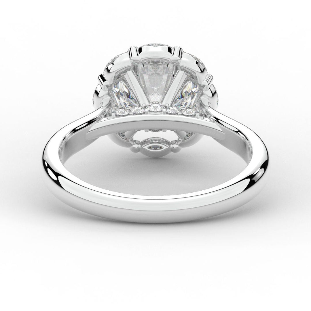 2.40CT.TW ROUND LAB DIAMOND HALO ENGAGEMENT RING - Nazarelle