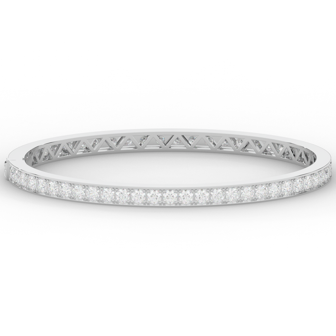 5.10CT.TW ROUND LAB DIAMOND BANGLE - Nazarelle