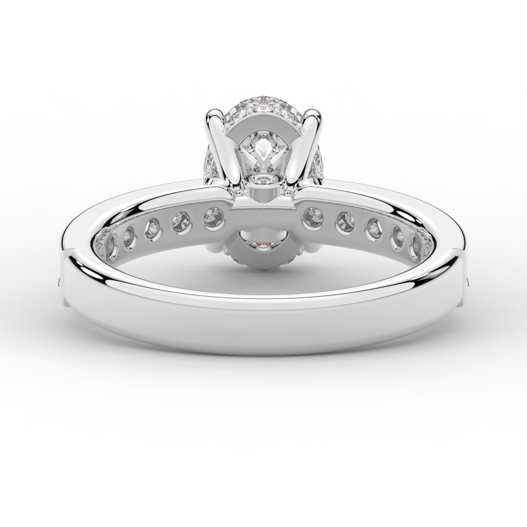 1.95CT.TW OVAL LAB DIAMOND UNDERHALO ENGAGEMENT RING - Nazarelle