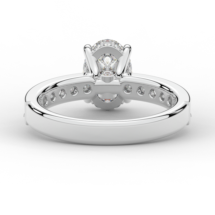 1.95CT.TW OVAL LAB DIAMOND UNDERHALO ENGAGEMENT RING - Nazarelle
