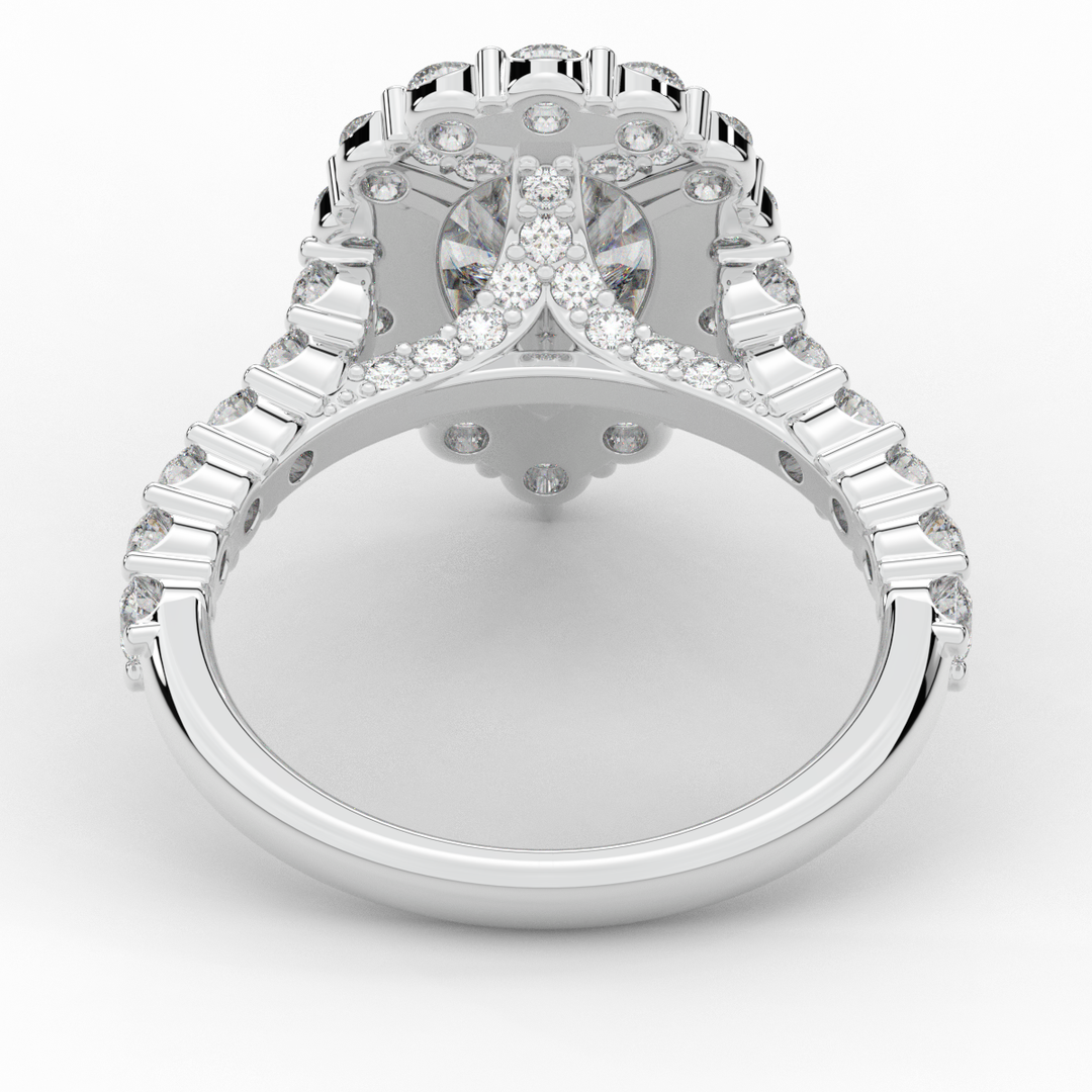 3.10CT.TW PEAR LAB DIAMOND HALO ENGAGEMENT RING - Nazarelle