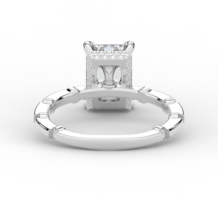 2.60CT.TW RADIANT LAB DIAMOND UNDERHALO SOLITAIRE ENGAGEMENT RING - Nazarelle