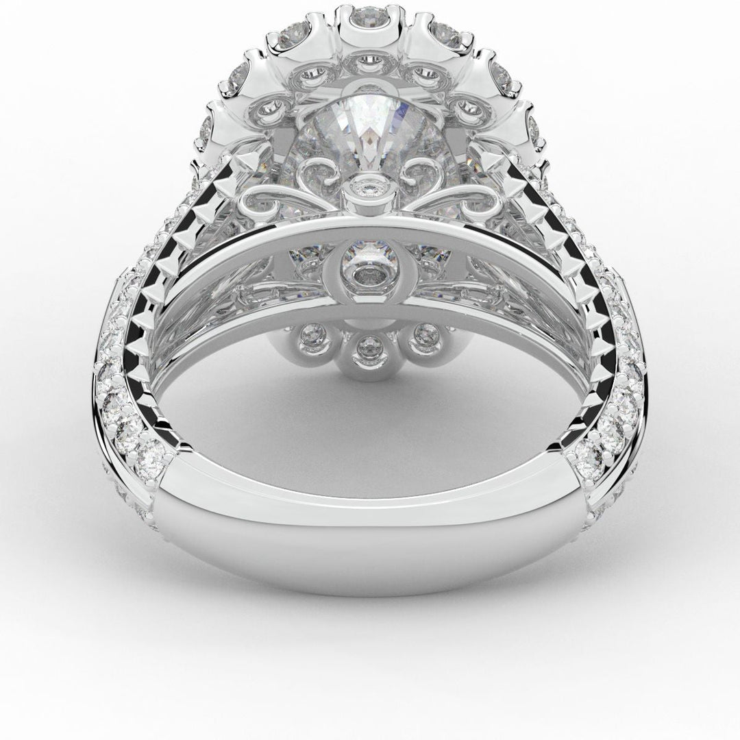 5.75CT.TW OVAL LAB DIAMOND HALO ENGAGEMENT RING - Nazarelle