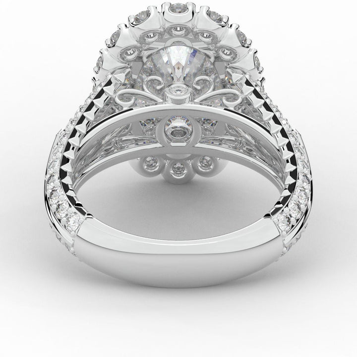 5.75CT.TW OVAL LAB DIAMOND HALO ENGAGEMENT RING - Nazarelle