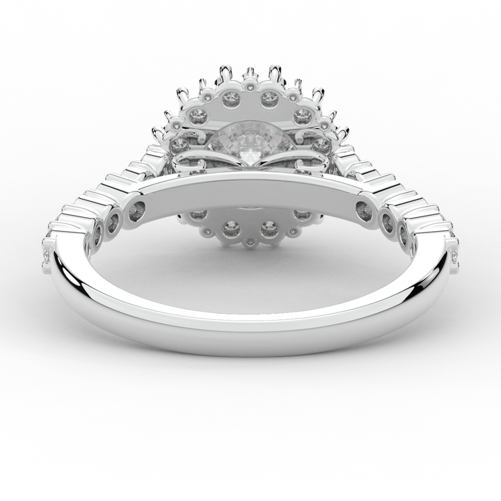 1.60CT.TW ROUND LAB DIAMOND HALO ENGAGEMENT RING - Nazarelle