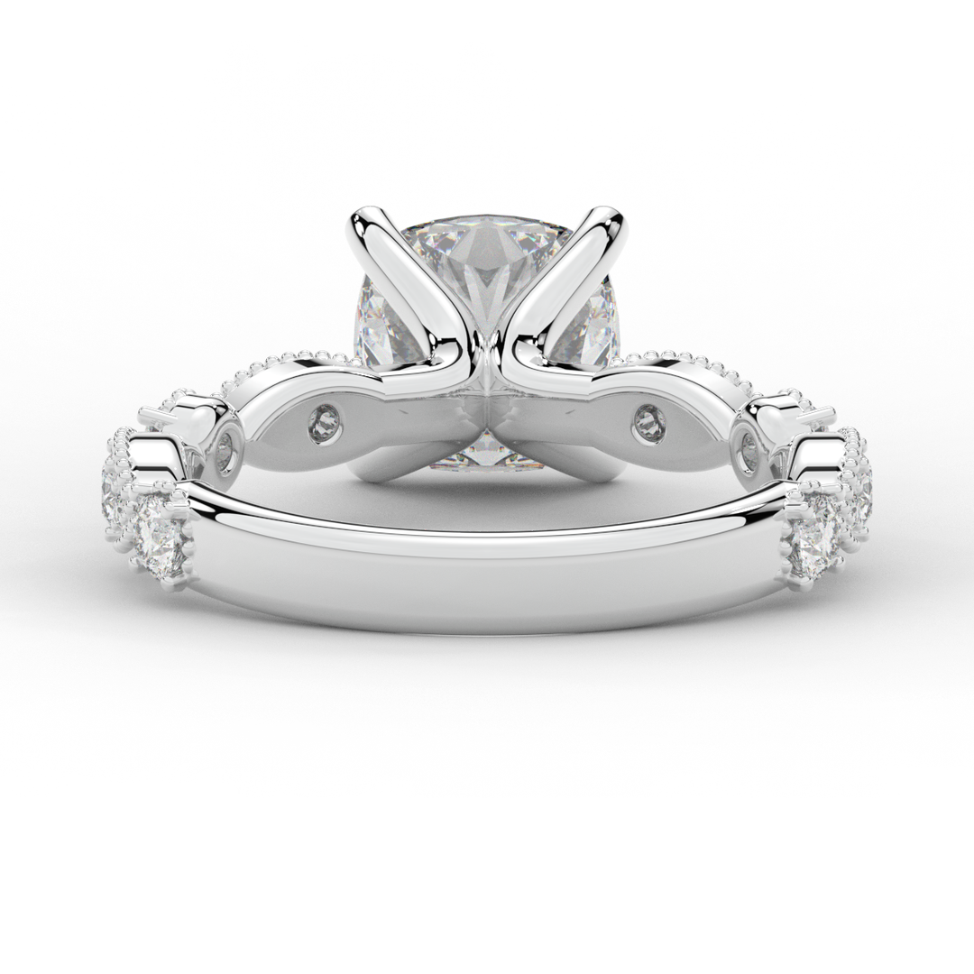 2.50CT.TW CUSHION LAB DIAMOND SOLITAIRE ENGAGEMENT RING - Nazarelle