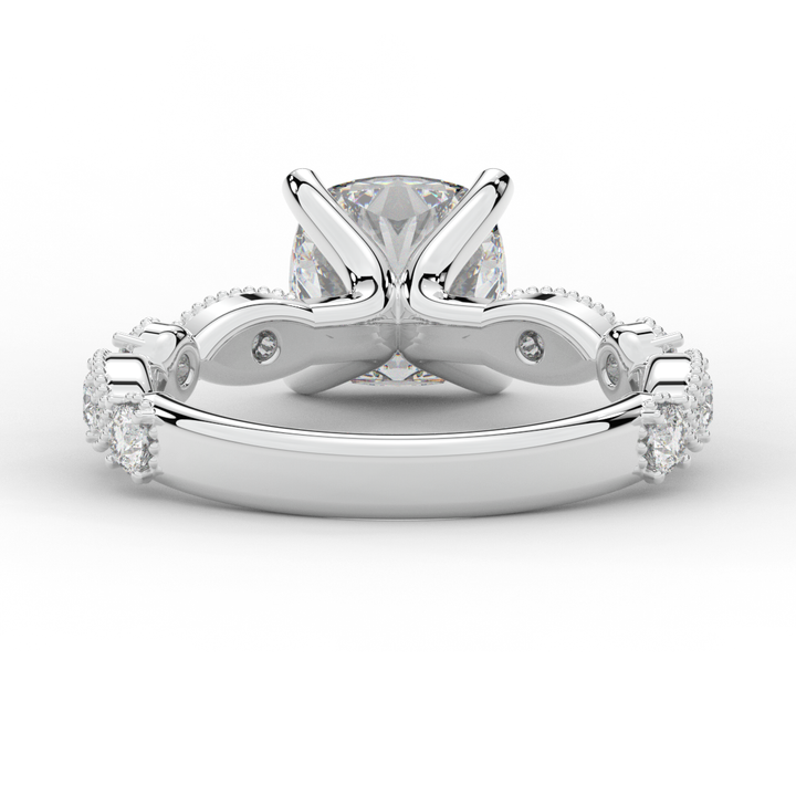 2.50CT.TW CUSHION LAB DIAMOND SOLITAIRE ENGAGEMENT RING - Nazarelle