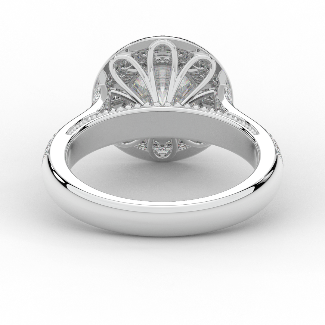 2.45CT.TW ROUND LAB DIAMOND HALO ENGAGEMENT RING - Nazarelle