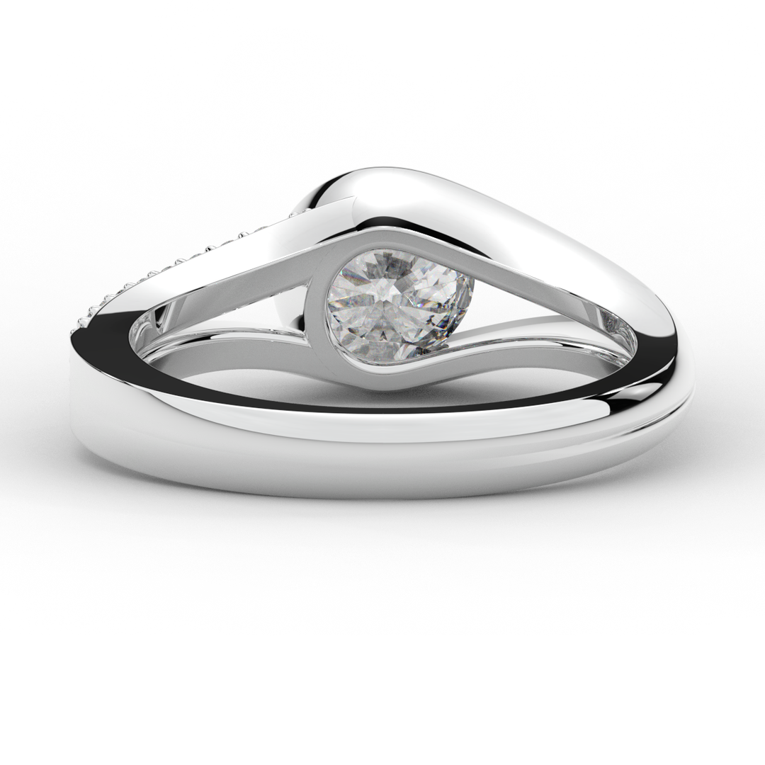 1.10CT.TW ROUND LAB DIAMOND SOLITAIRE ENGAGEMENT RING - Nazarelle