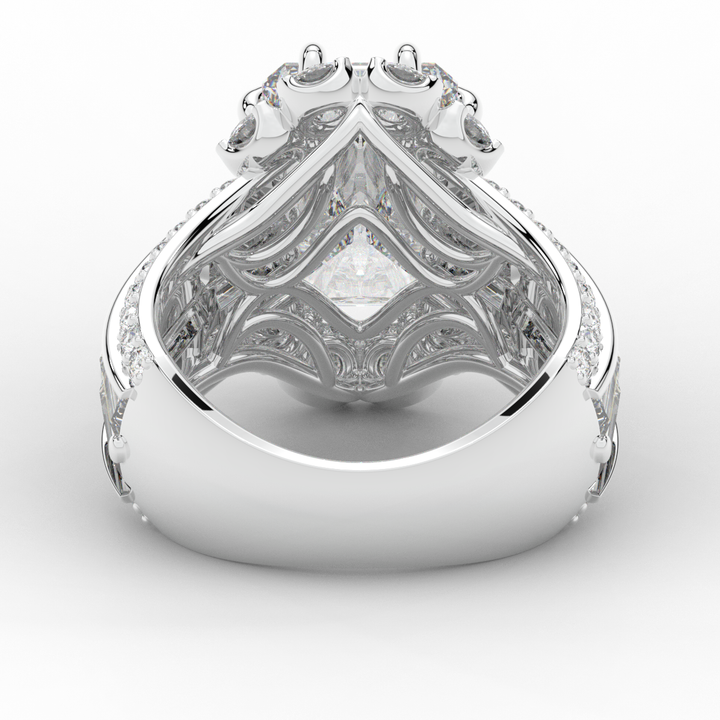 8.25CT.TW RADIANT LAB DIAMOND HALO ENGAGEMENT RING - Nazarelle