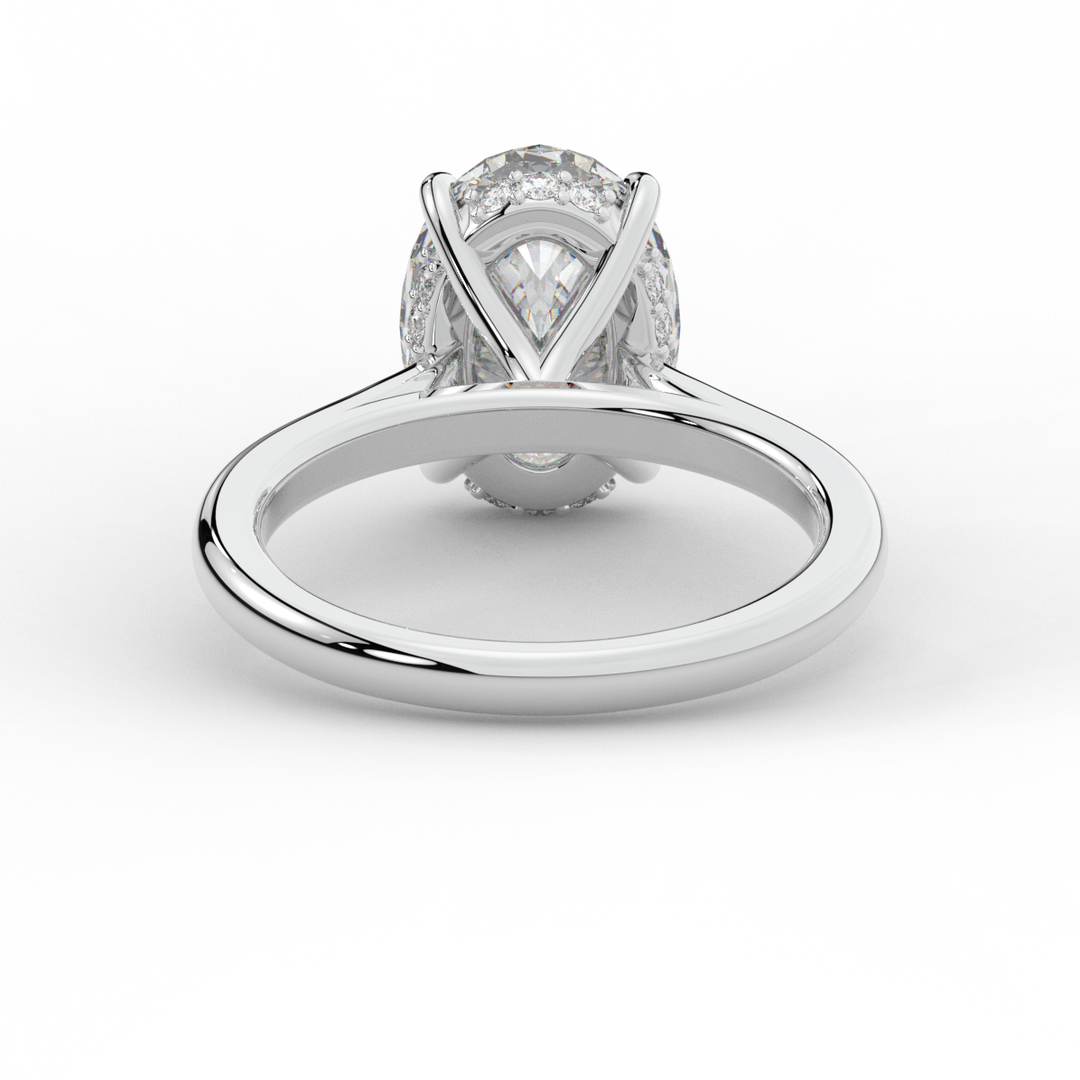 2.05CT.TW OVAL LAB DIAMOND UNDERHALO ENGAGEMENT RING - Nazarelle