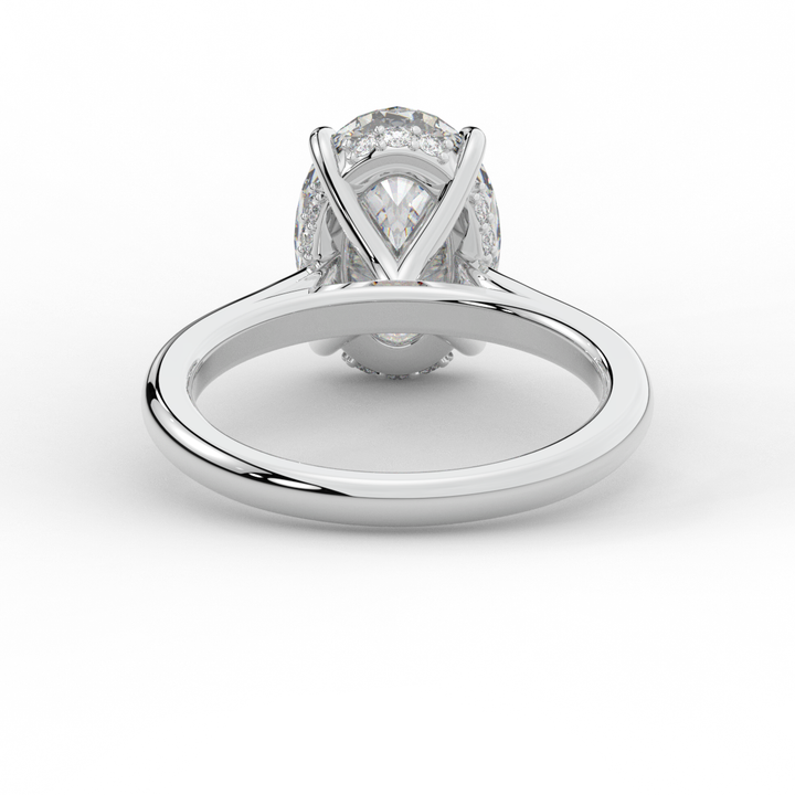 2.05CT.TW OVAL LAB DIAMOND UNDERHALO ENGAGEMENT RING - Nazarelle