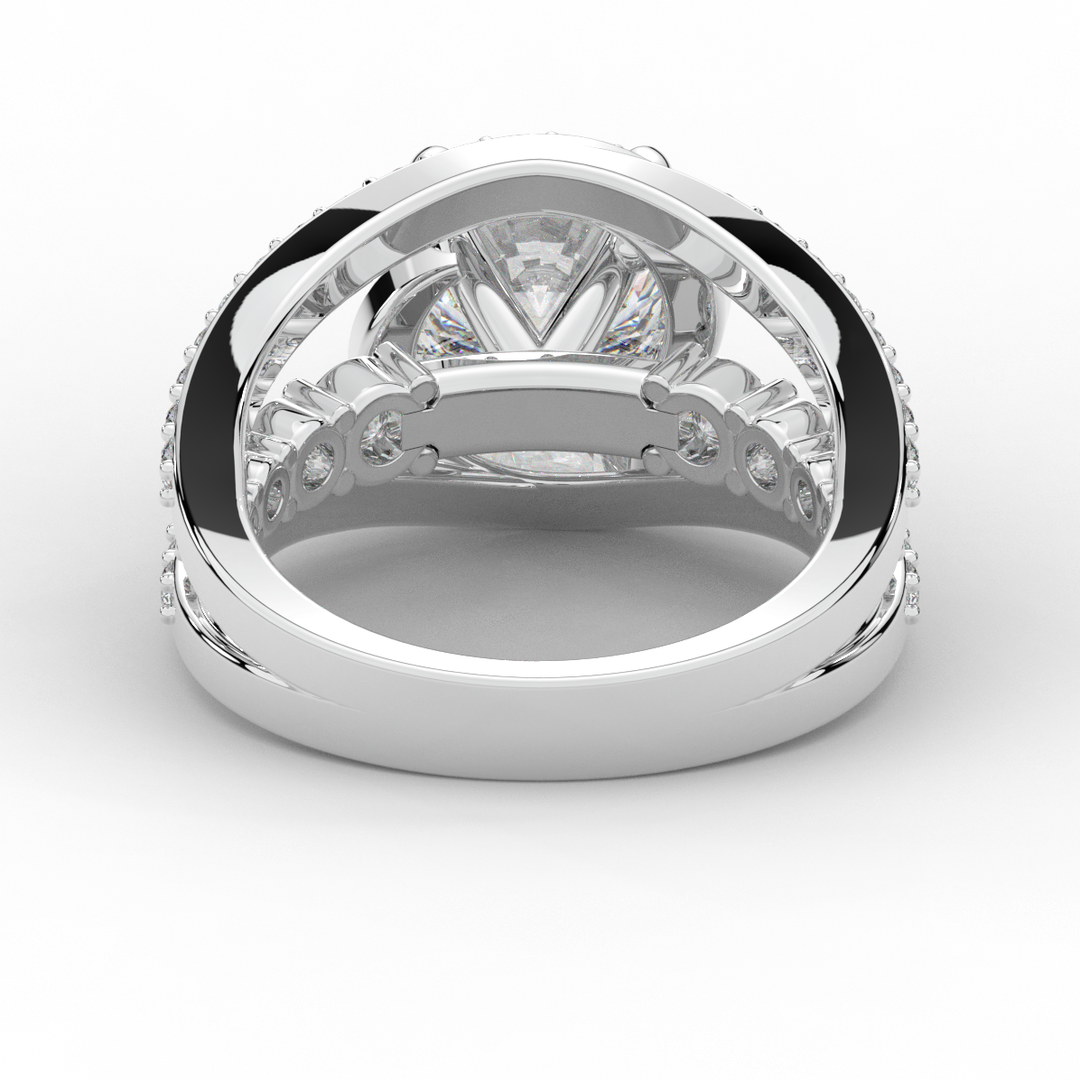 3.30CT.TW ROUND LAB DIAMOND ENGAGEMENT RING - Nazarelle