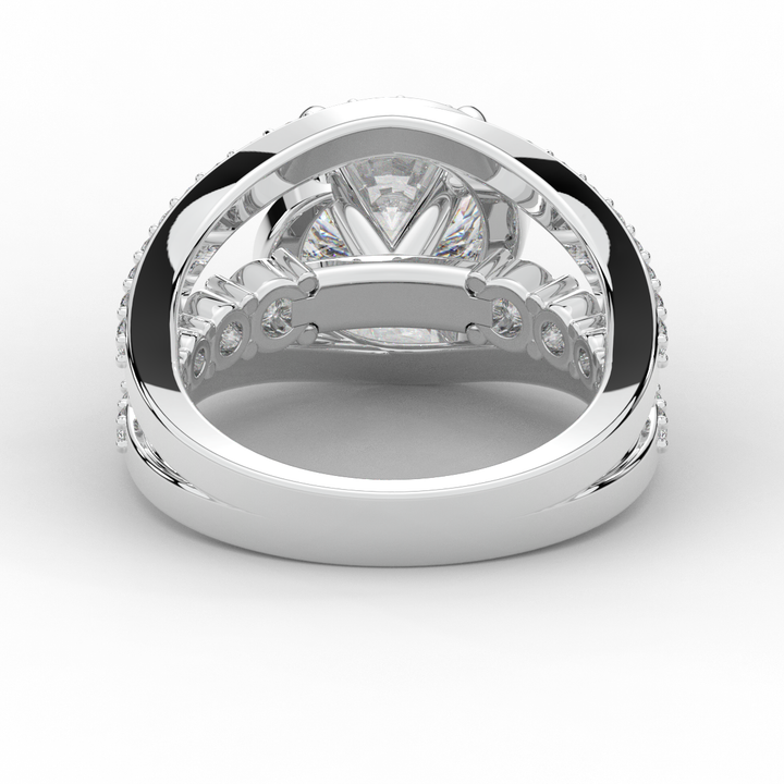 3.30CT.TW ROUND LAB DIAMOND ENGAGEMENT RING - Nazarelle