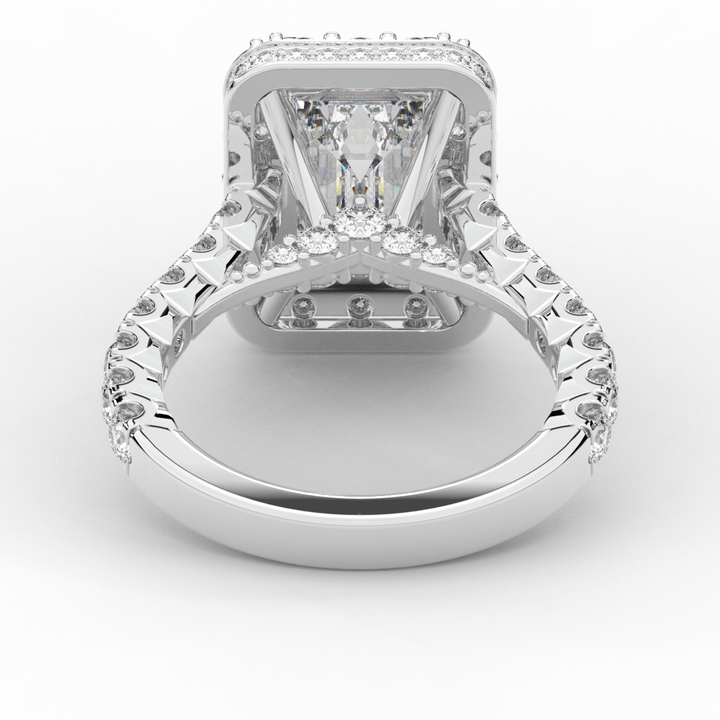 4.50CT.TW EMERALD CUT LAB DIAMOND HALO ENGAGEMENT RING - Nazarelle