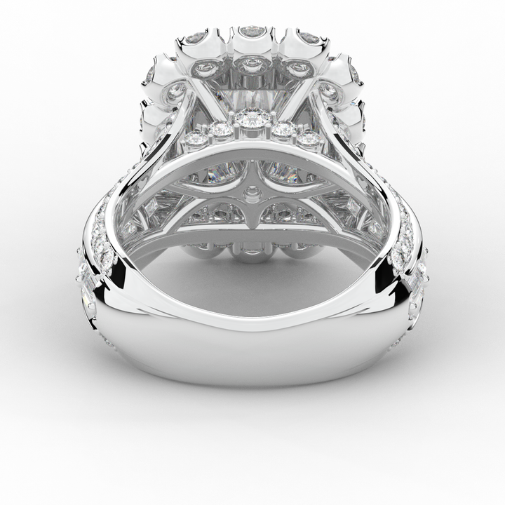 8.00CT.TW RADIANT LAB DIAMOND HALO ENGAGEMENT RING - Nazarelle