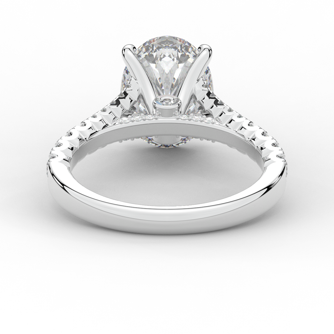 3.45CT.TW OVAL LAB DIAMOND ENGAGEMENT RING - Nazarelle
