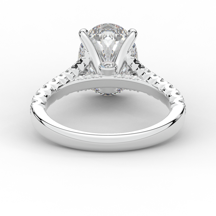 3.45CT.TW OVAL LAB DIAMOND ENGAGEMENT RING - Nazarelle