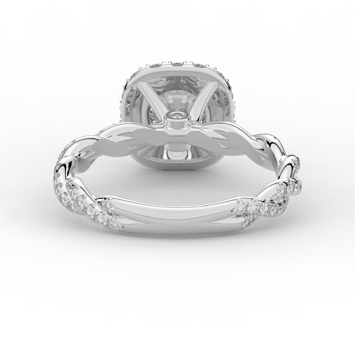 1.55CT.TW ROUND LAB DIAMOND HALO TWIST ENGAGEMENT RING - Nazarelle