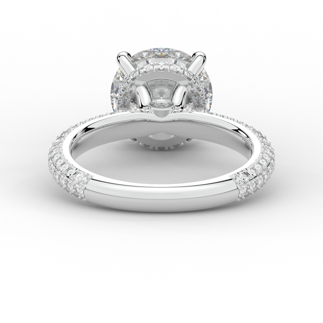 3.60CT.TW ROUND LAB DIAMOND SOLITAIRE ENGAGEMENT RING - Nazarelle