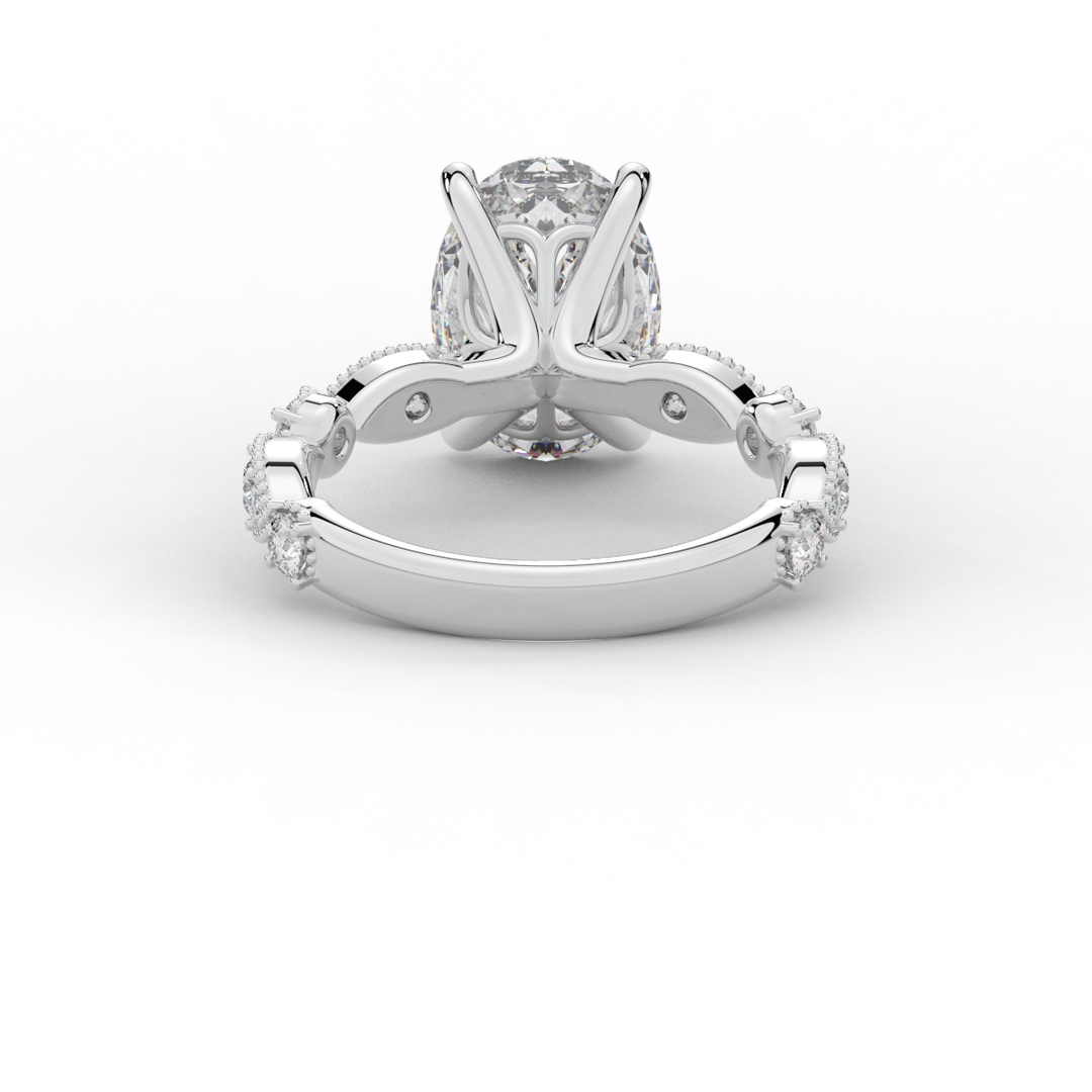 3.50CT.TW OVAL LAB DIAMOND SOLITAIRE ENGAGEMENT RING - Nazarelle