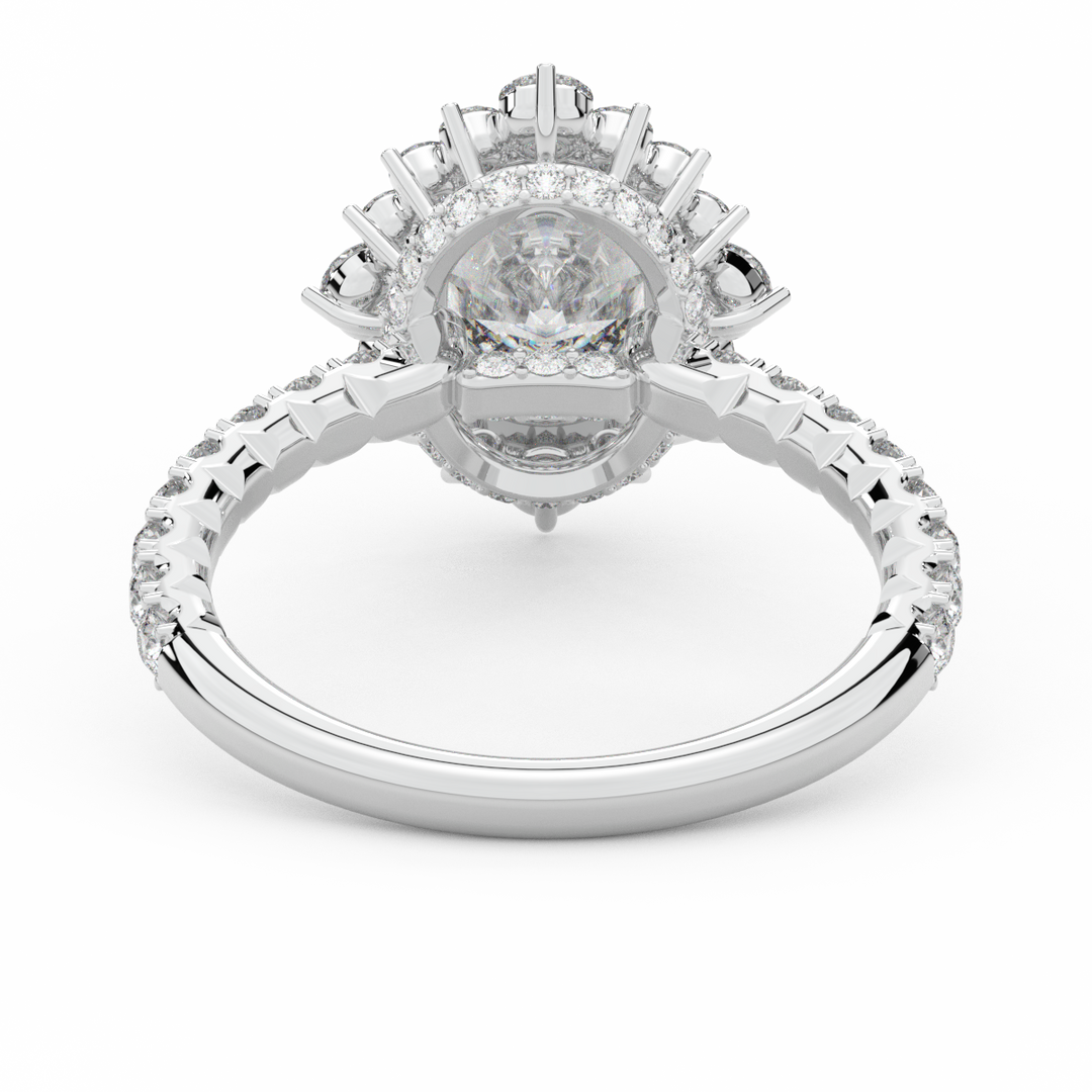 2.80CT.TW OVAL LAB DIAMOND HALO ENGAGEMENT RING - Nazarelle