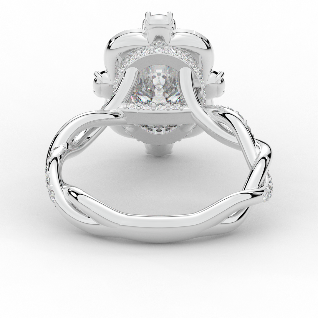 2.70CT.TW OVAL LAB DIAMOND HALO ENGAGEMENT RING - Nazarelle