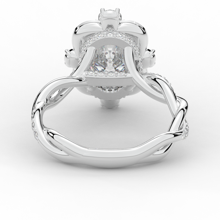 2.70CT.TW OVAL LAB DIAMOND HALO ENGAGEMENT RING - Nazarelle