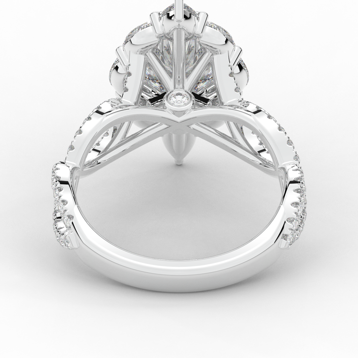 3.00CT.TW OVAL LAB DIAMOND HALO ENGAGEMENT RING - Nazarelle