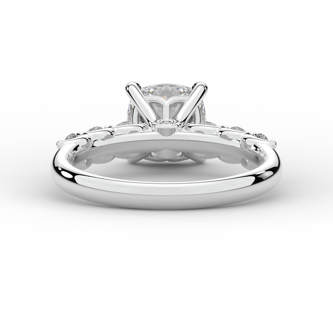 2.60CT.TW CUSHION LAB DIAMOND SOLITAIRE ENGAGEMENT RING - Nazarelle