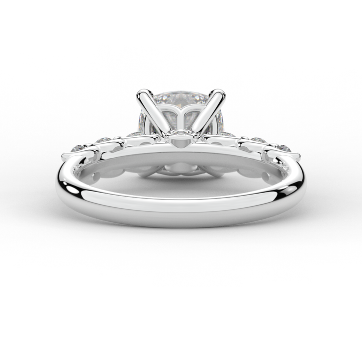 2.60CT.TW CUSHION LAB DIAMOND SOLITAIRE ENGAGEMENT RING - Nazarelle