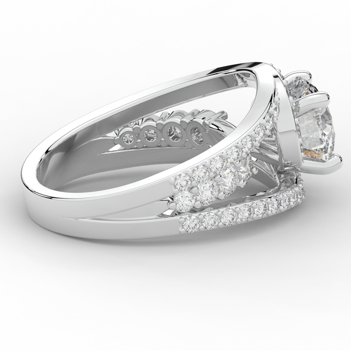 3.30CT.TW ROUND LAB DIAMOND ENGAGEMENT RING - Nazarelle