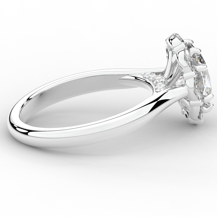 1.90CT.TW OVAL LAB DIAMOND HALO ENGAGEMENT RING - Nazarelle