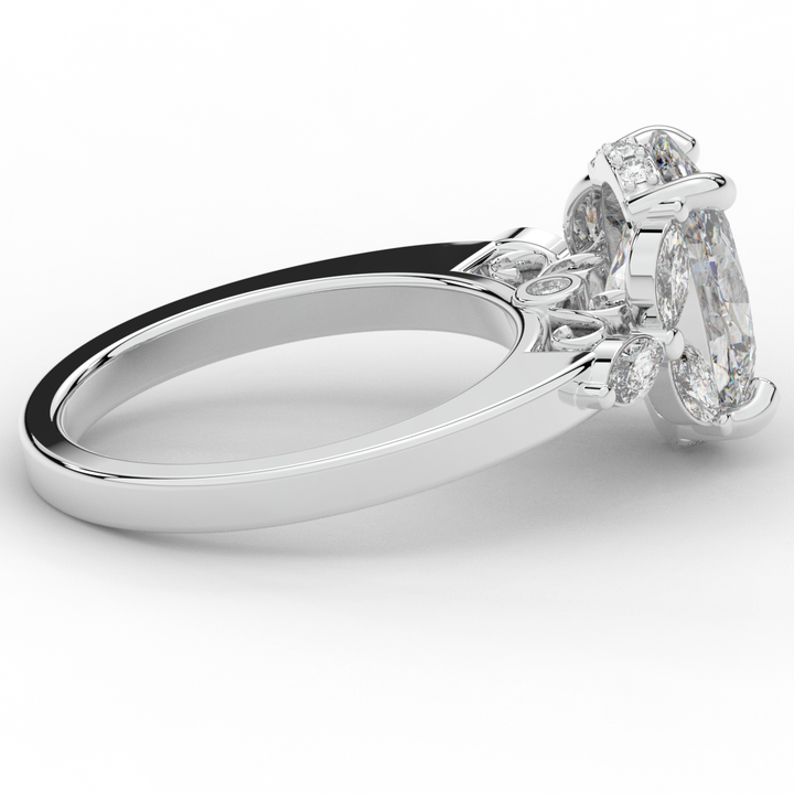 2.85CT.TW OVAL LAB DIAMOND ENGAGEMENT RING - Nazarelle