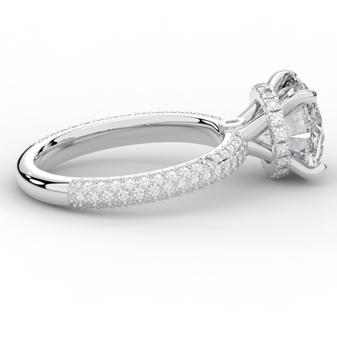 3.60CT.TW ROUND LAB DIAMOND SOLITAIRE ENGAGEMENT RING - Nazarelle