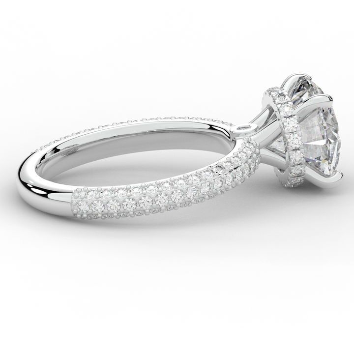 3.60CT.TW ROUND LAB DIAMOND SOLITAIRE ENGAGEMENT RING - Nazarelle