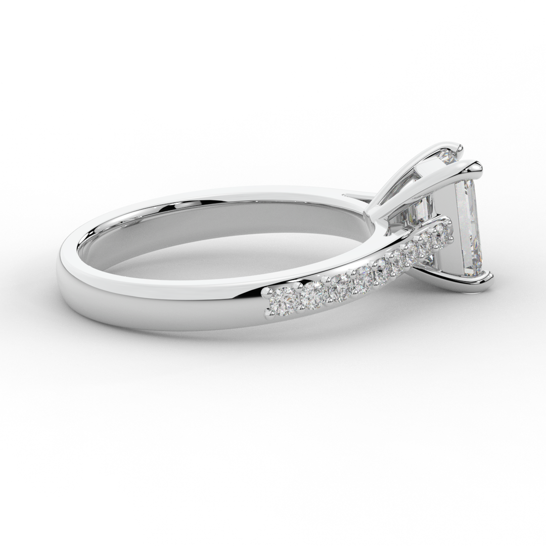 1.25CT.TW EMERALD CUT LAB DIAMOND SOLITAIRE ENGAGEMENT RING - Nazarelle