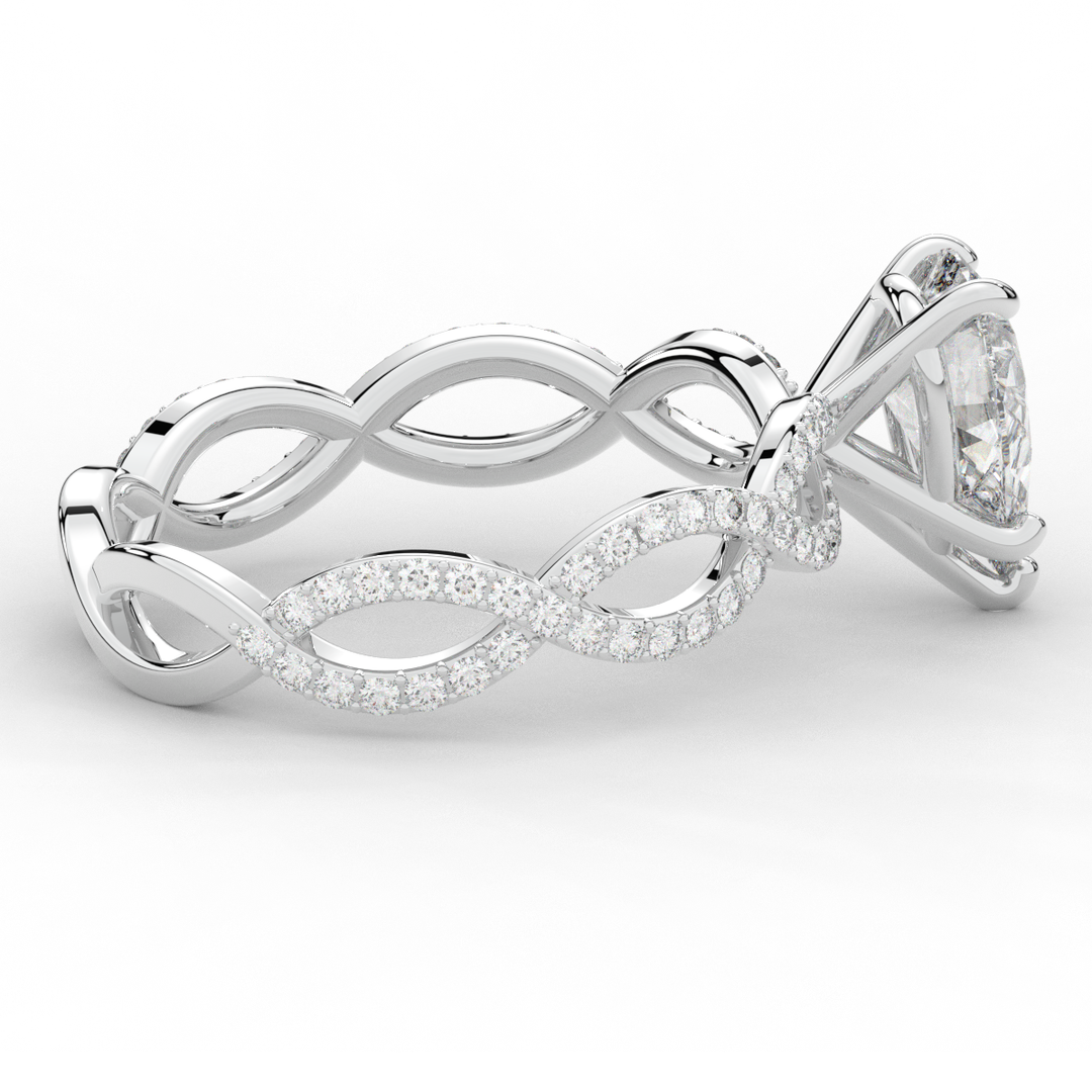 1.30CT.TW PEAR LAB DIAMOND TWIST BAND ENGAGEMENT RING - Nazarelle