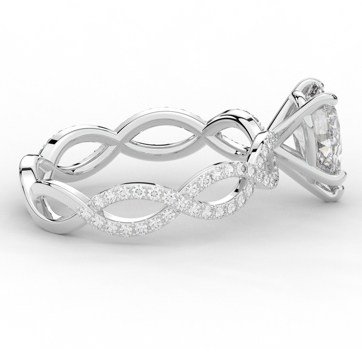 1.30CT.TW PEAR LAB DIAMOND TWIST BAND ENGAGEMENT RING - Nazarelle
