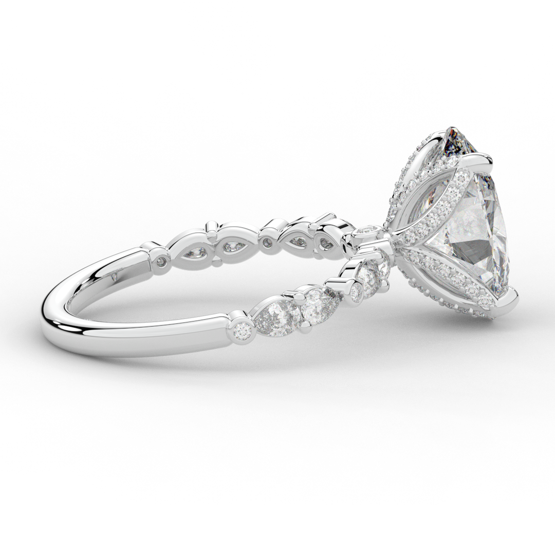3.60CT.TW OVAL LAB DIAMOND SOLITAIRE ENGAGEMENT RING - Nazarelle