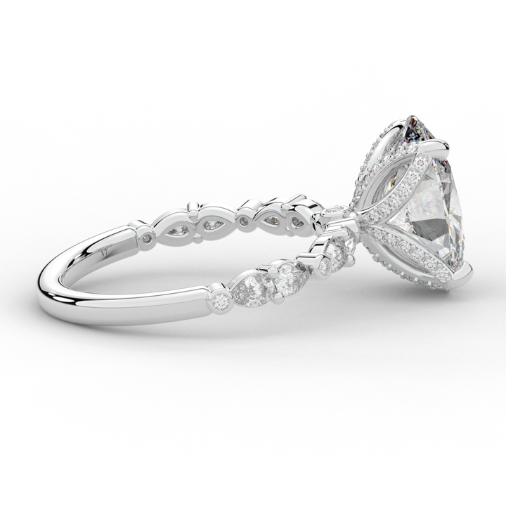 3.60CT.TW OVAL LAB DIAMOND SOLITAIRE ENGAGEMENT RING - Nazarelle