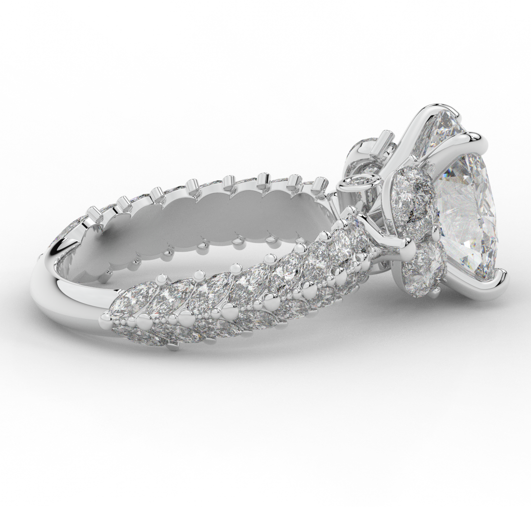 5.25CT.TW OVAL LAB DIAMOND HALO ENGAGEMENT RING - Nazarelle