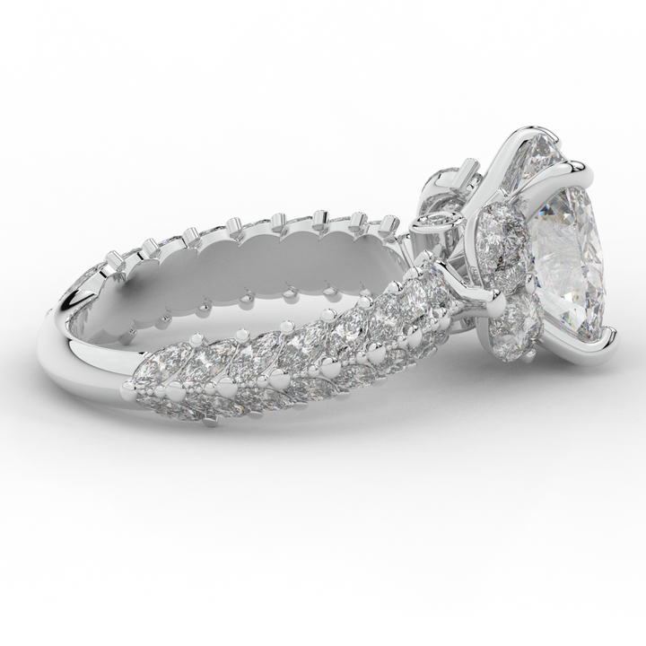 5.25CT.TW OVAL LAB DIAMOND HALO ENGAGEMENT RING - Nazarelle